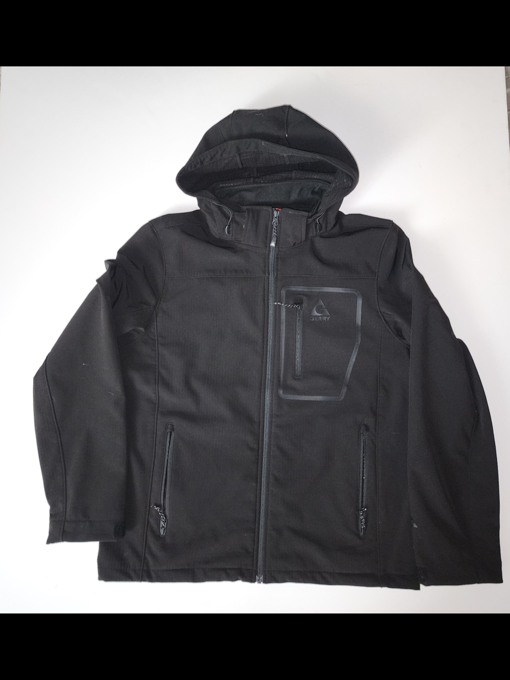 Gerry Black Men's Softshell Hooded Performance Jacket size Large